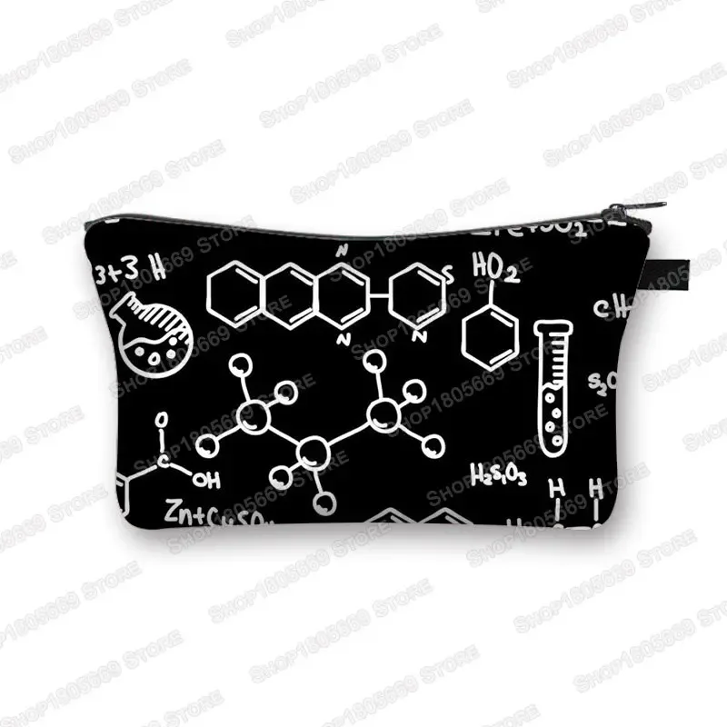 trousse de maquillage pour femmes, tableau périodique des éléments imprimés, sac de maquillage pour femmes, pochette à fermeture éclair, rouge à lèvres, organisateur pour sac de cosmétiques