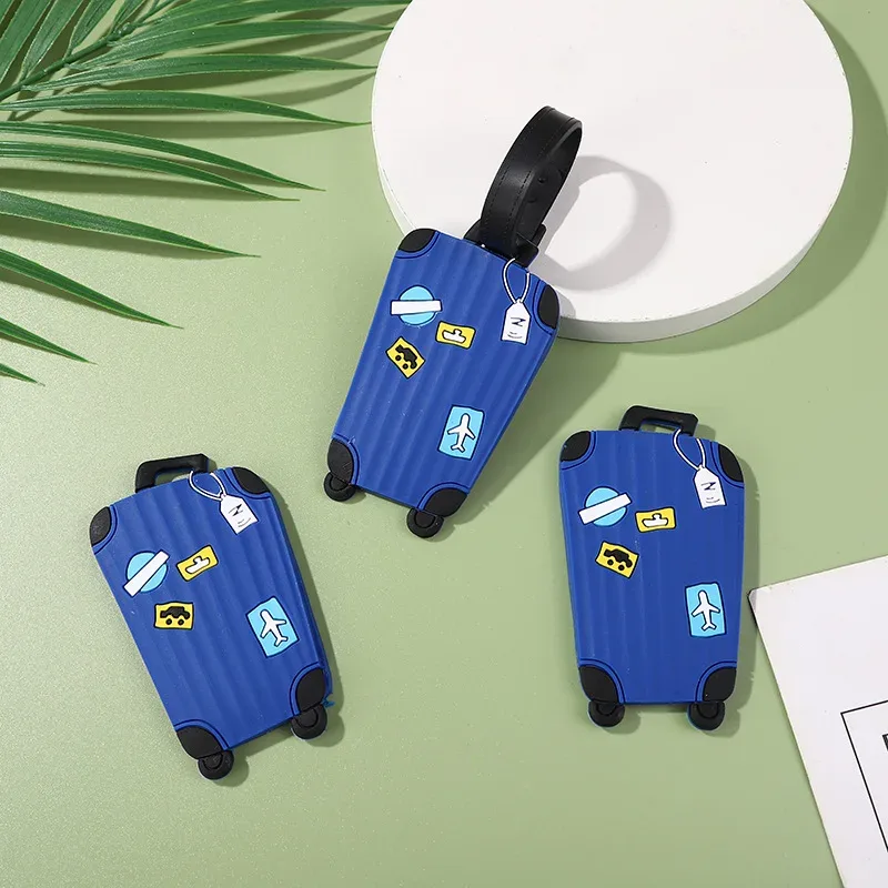 étiquette de bagage en silicone pour hommes et femmes, accessoires de voyage, étiquette d'adresse de valise, sac d'embarquement de bagages, étiquettes de support d'adresse d'identification de nom, 1pc