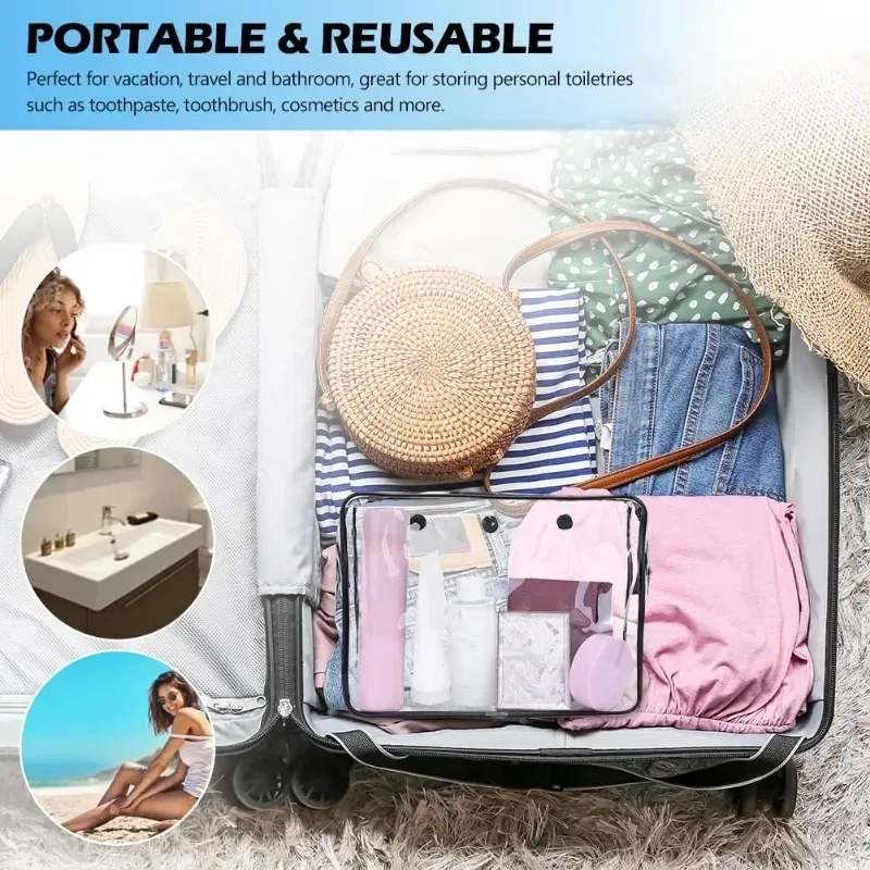 grand sac de plage de rangement en caoutchouc eva, panier de plage étanche, organisateur d'articles divers, pochette intérieure transparente, accessoires de rangement