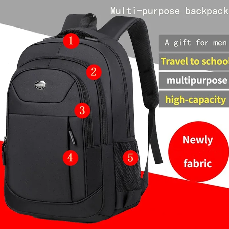 sac à dos respirant grande capacité pour motard avec poche latérale en maille pour bouteille d'eau, sac à dos durable pour ordinateur portable et essentiels de voyage