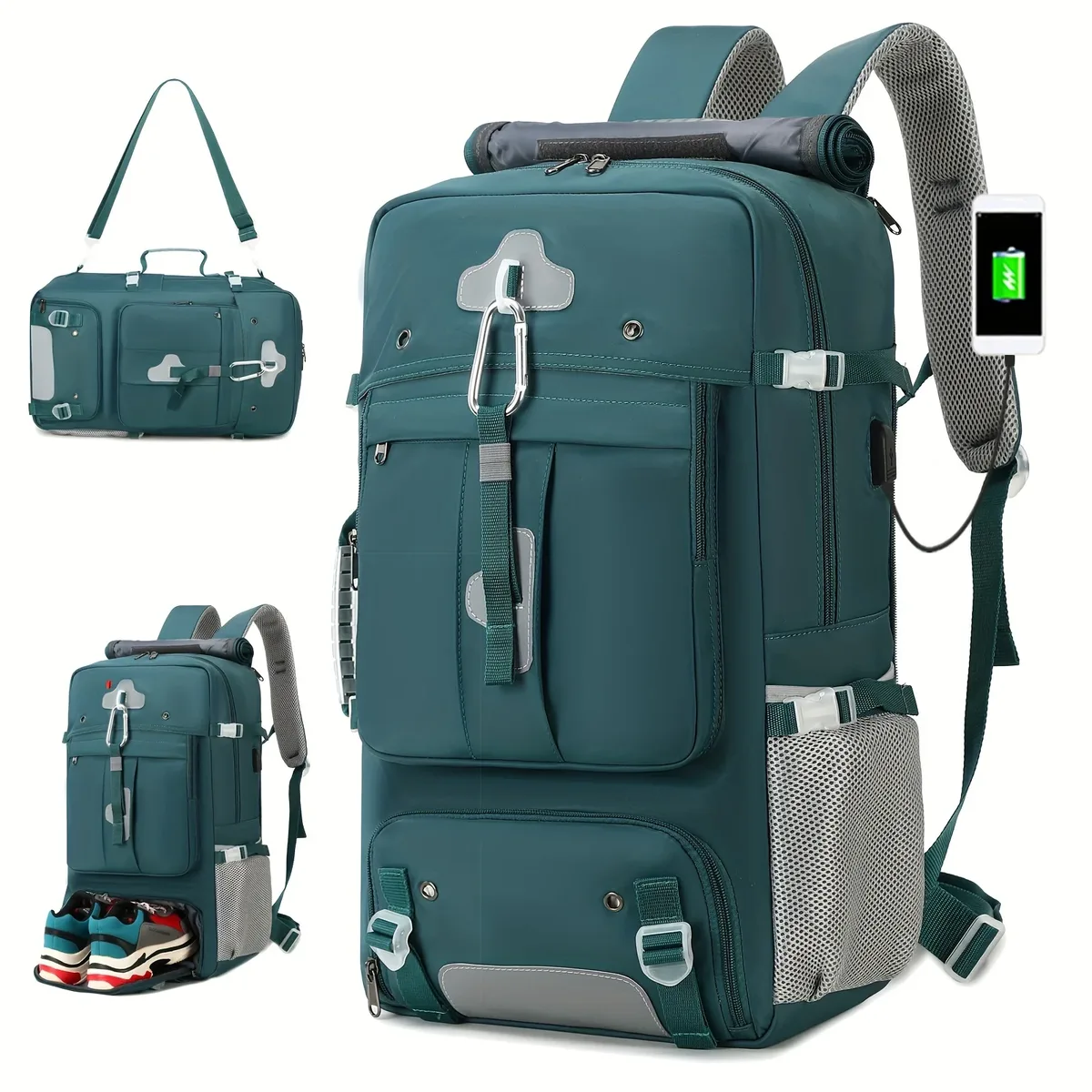 sac à dos de voyage pour hommes et femmes, grand sac à main avec compartiment à chaussures approuvé par la compagnie aérienne, sac à dos pour ordinateur portable 17 pouces, sac de sport