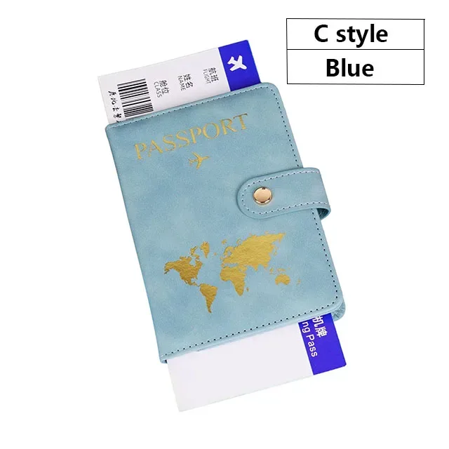 portefeuille de voyage en cuir pu souple multi-fentes avec logo avion, fermeture à pression, porte-cartes sim et porte-documents d'identité