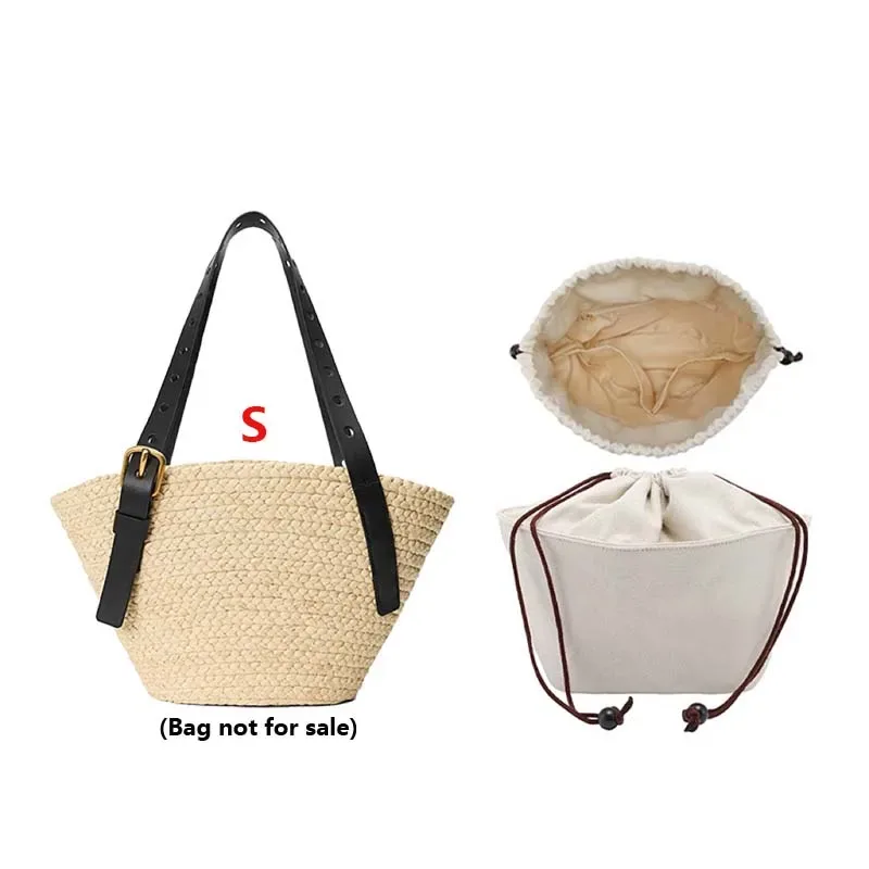 insert organisateur de sac à cordon pour panier d'anagramme, support de sac tissé en paille, doublure intérieure, accessoires de sac