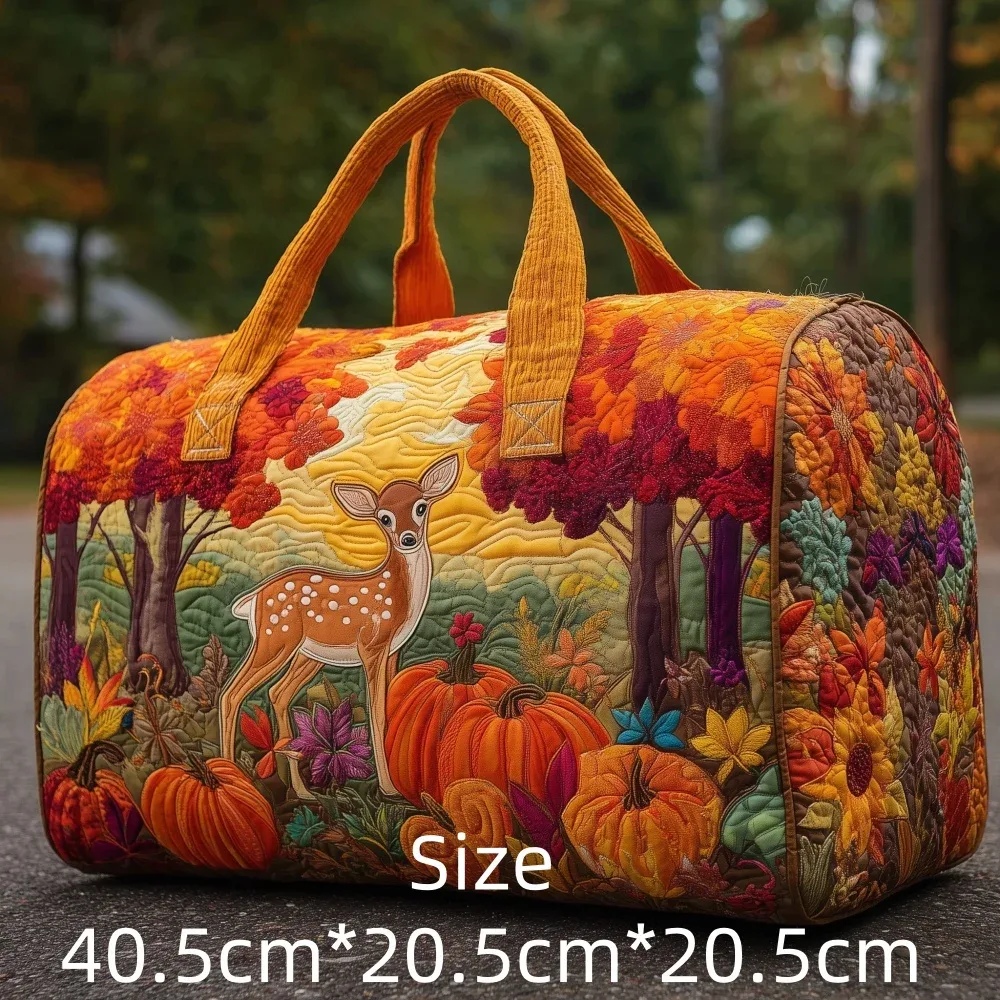 sac de voyage matelassé 3d imprimé cerf de la forêt, sac polochon fourre-tout avec poignées supérieures, bagage vintage style cabine pour femmes et hommes, idéal pour la gym, le sport et les voyages, bagage à main