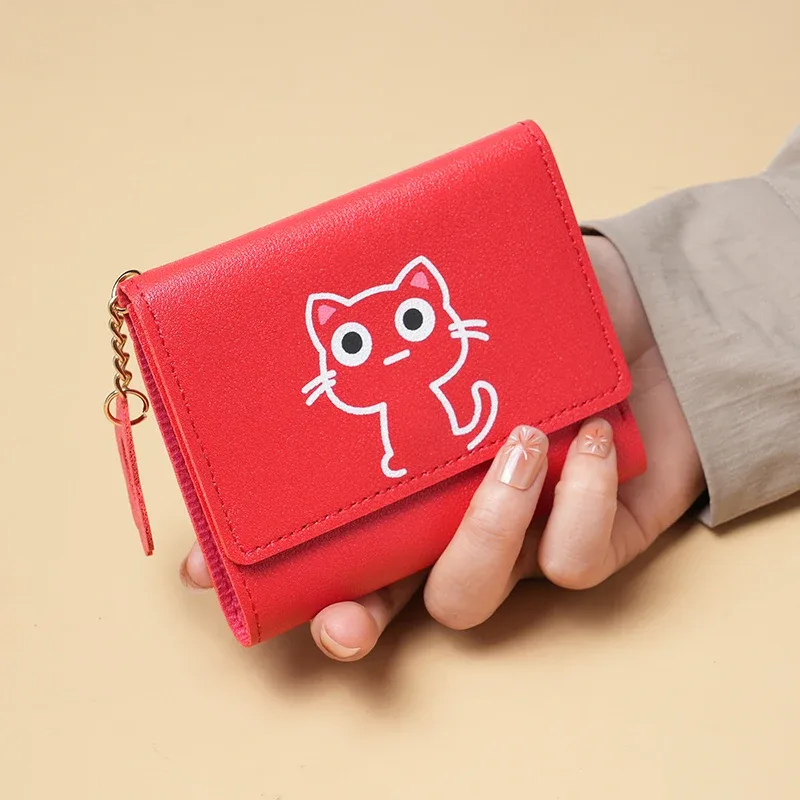 nouveau sac à main de style court femme mode petit étudiant poche sac à main mignon grande capacité multi-carte portefeuille