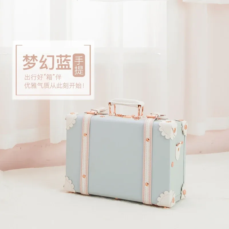 valise vintage fabriquée à la main, mallette d'affaires, mini valise de voyage, étui de maquillage, verrouillage par mot de passe, organisateur de rangement de bagages en cuir