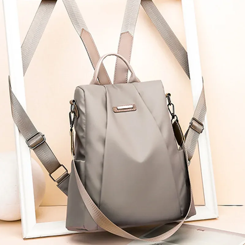 sacs à dos antivol à double bandoulière pour femmes, sac à dos de voyage en tissu oxford imperméable, sacs à dos en nylon, accessoires pour étudiants en voyage