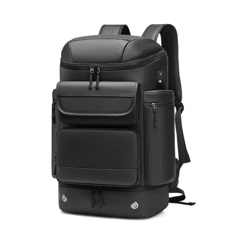 sac à dos de voyage pour homme grande capacité 50l, sac à dos imperméable pour trekking en plein air, sac à dos pour ordinateur portable 17 pouces avec sac à chaussures