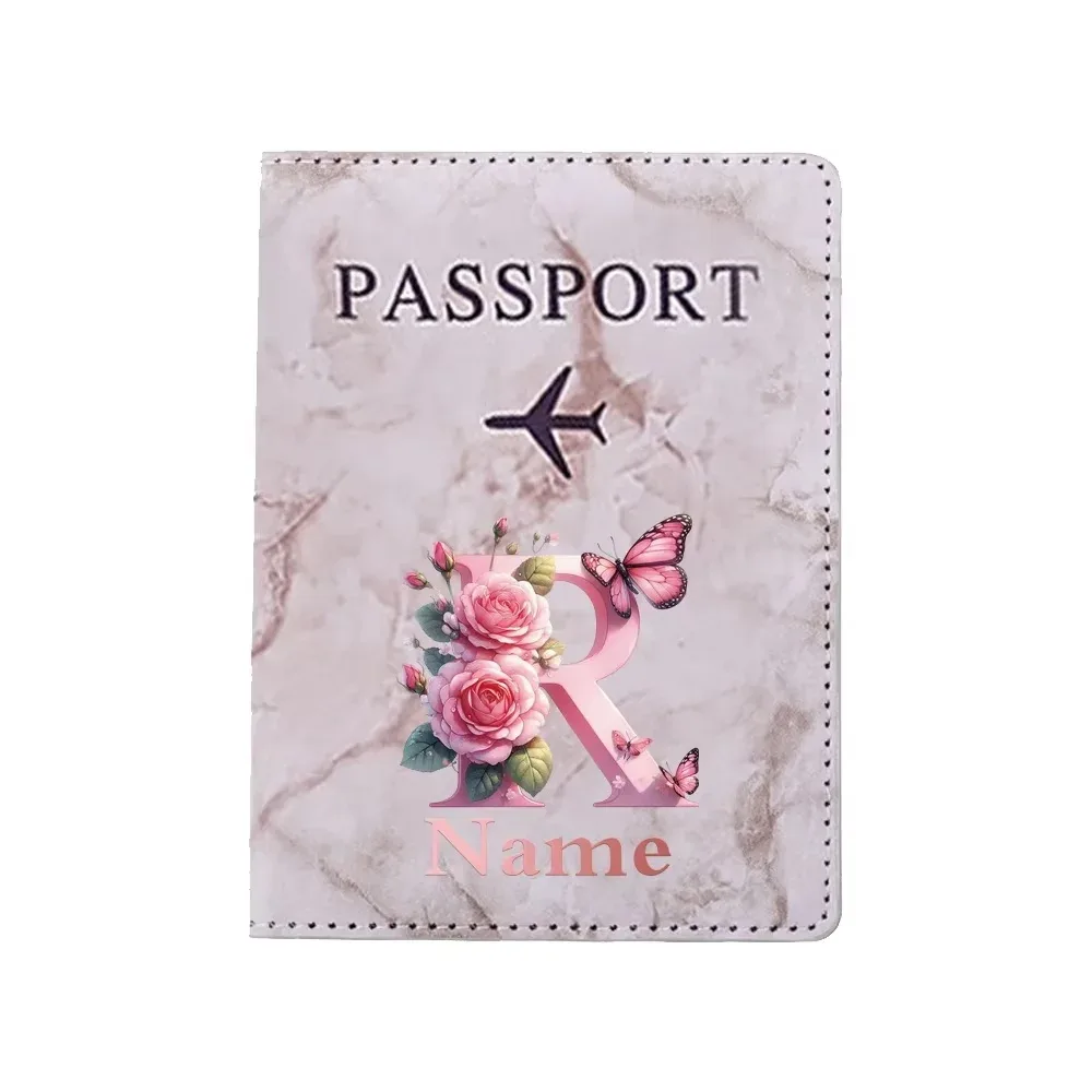 porte-passeport personnalisé avec lettres florales, nom personnalisé, pratique pour les voyages, les affaires, les mariages, cadeau