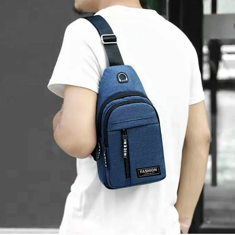 2025 nouveau sac de poitrine multifonctionnel hommes mode tendance oxford tissu sac à bandoulière style coréen décontracté sac de messager étanche