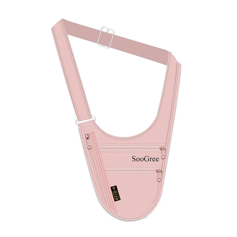 soogree pochette de voyage antivol avec blocage rfid, sac à bandoulière de sécurité caché, porte-passeport, porte-cartes, porte-téléphone, portefeuille pour hommes et femmes