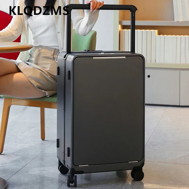klqdzms 24 "26" bagage de voyage à main 20 pouces abs + boîte d'embarquement pc boîtier de chariot d'affaires pour hommes valise à roulettes universelle