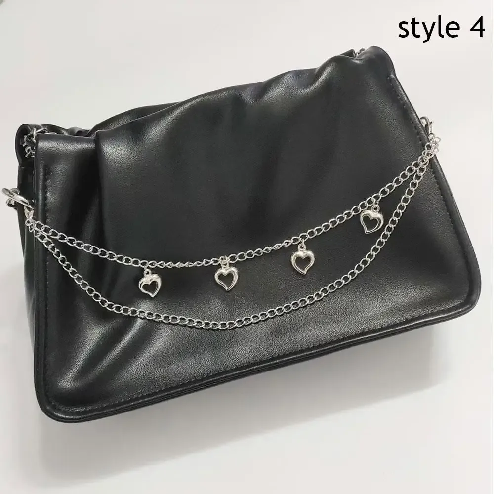 chaîne de sac en métal papillon multicouche, chaînes de sac en métal argenté, mode bricolage, sac à bandoulière, sangles en chaîne, accessoires de décoration pour jeans