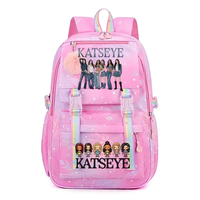 sacs d'école pour filles, sac à dos kpop katseye, sacs d'école décontractés à la mode pour adolescents, sac à dos léger pour étudiantes, sac à dos de voyage pour femmes