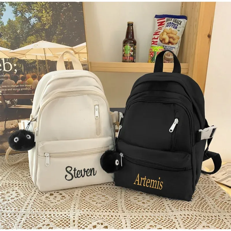 Sac à dos en nylon pour garçons et filles, broderie personnalisée pour sac à dos avec votre nom, offrez-lui un cadeau pour la rentrée scolaire