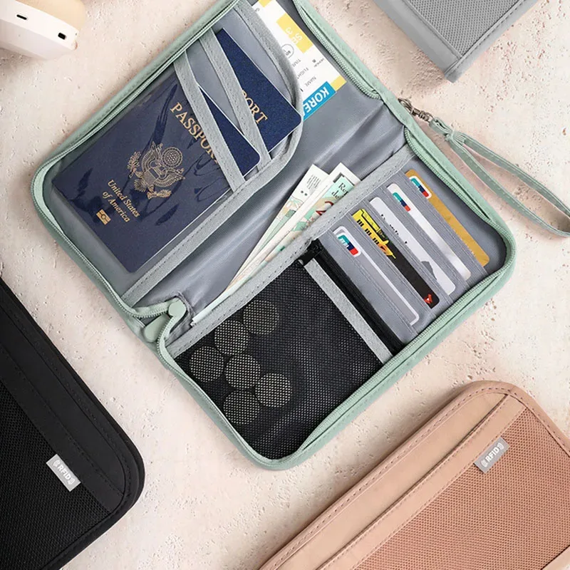 porte-passeport de voyage portable, élégant, grande capacité, portefeuille à main, porte-cartes de crédit, pochette pour documents de voyage