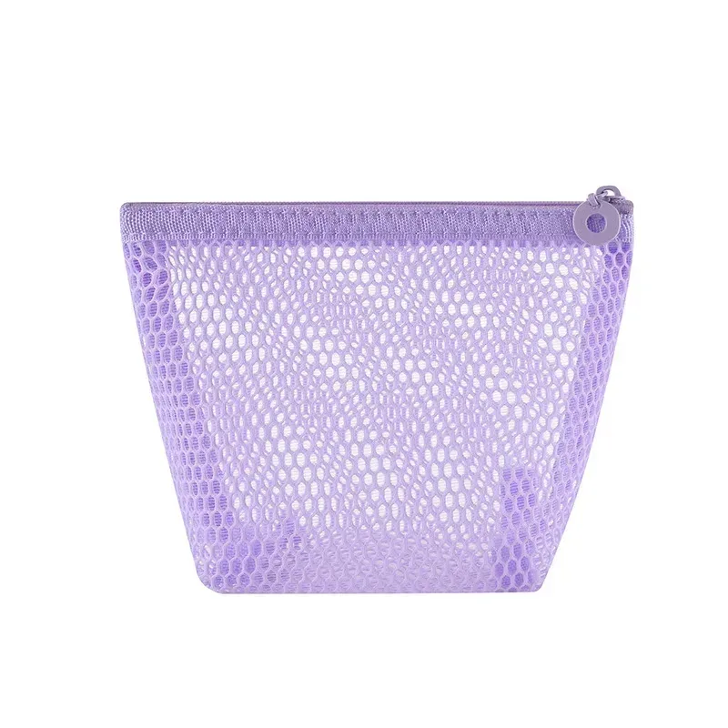 petit sac de maquillage en maille pour femmes, pochette carrée transparente et légère, organisateur de cosmétiques de voyage pour rouge à lèvres et étui à coussin
