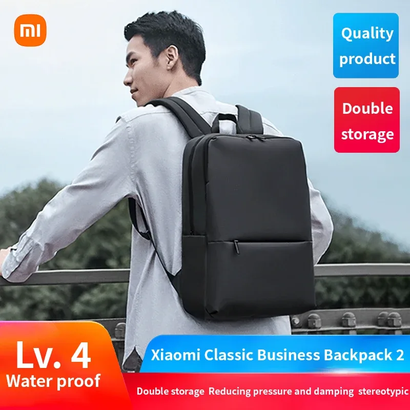 Sac à dos d'affaires classique Xiaomi, sac à dos pour ordinateur portable tendance pour hommes et femmes, sac à dos de voyage grande capacité.