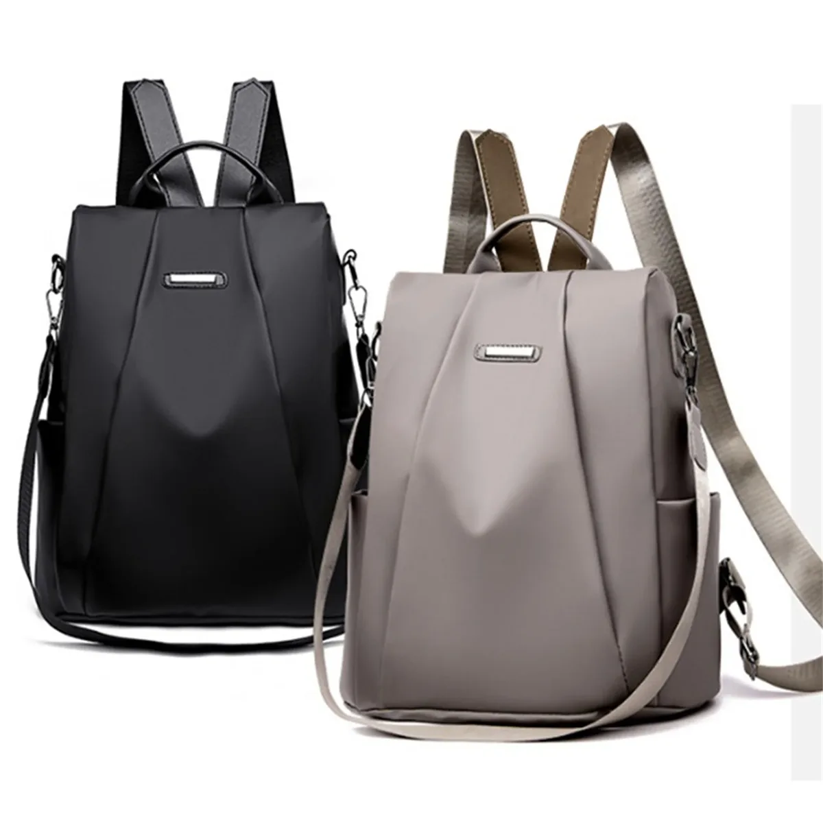 sac à dos décontracté de grande capacité pour femme, sac d'école pour femme, sac de voyage tout match pour femme, document solide simple, mode, initié, noir, ingent