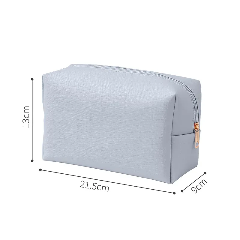sacs à cosmétiques de couleur unie pour femmes, sac de rangement de maquillage portable de voyage, pochette de toilette à fermeture éclair