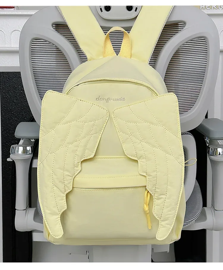 sac à dos pour femmes avec ailes d'ange, sac à dos en toile polyvalent pour filles, sac de voyage d'extérieur de grande capacité