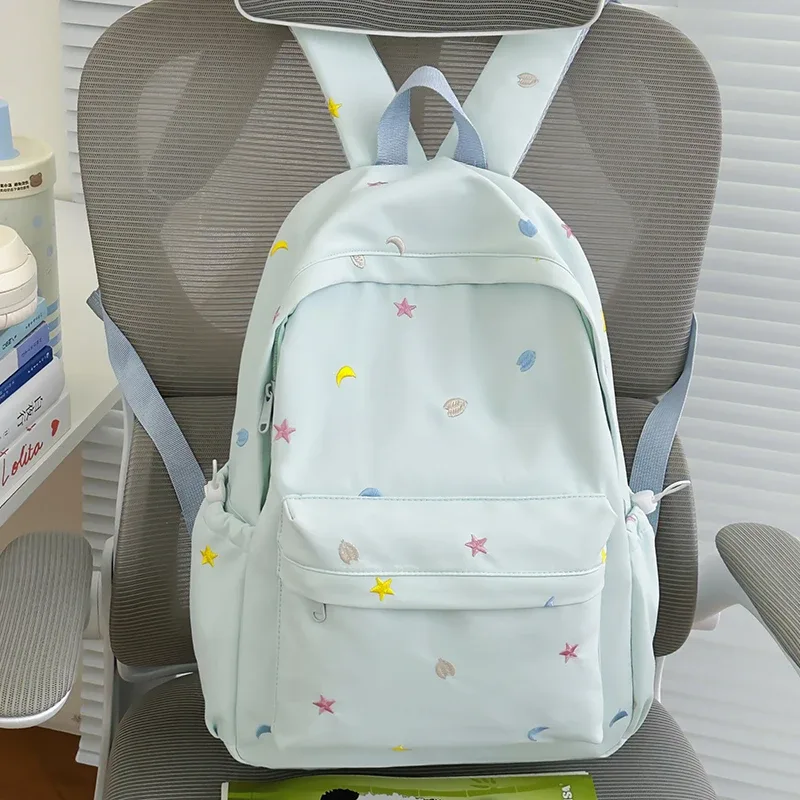 sac à dos y2k mignon et esthétique, léger, idéal pour les voyages, en nylon, décontracté, imperméable, pour adolescentes et étudiantes.