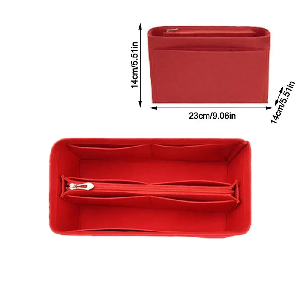 sac d'insertion en feutre grande capacité avec fermeture éclair, organisateur de sac à main multi-poches pour lv speedy25/30/35/gentlewoman