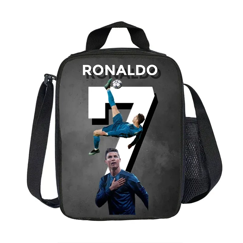 sac isotherme ronaldo cr football star, sacs à déjeuner isolés, conteneur à déjeuner, sac fourre-tout étanche, boîte à déjeuner, sacs de rangement pour aliments sportifs