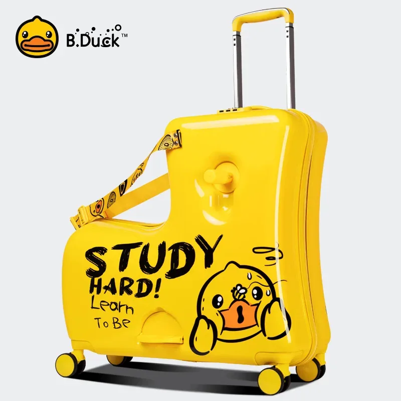 Nouvelle valise d'équitation pour enfants sur roulettes, valise de voyage à roulettes de dessin animé pour enfants, peut s'asseoir et faire du cheval, bagages roulants, cadeaux