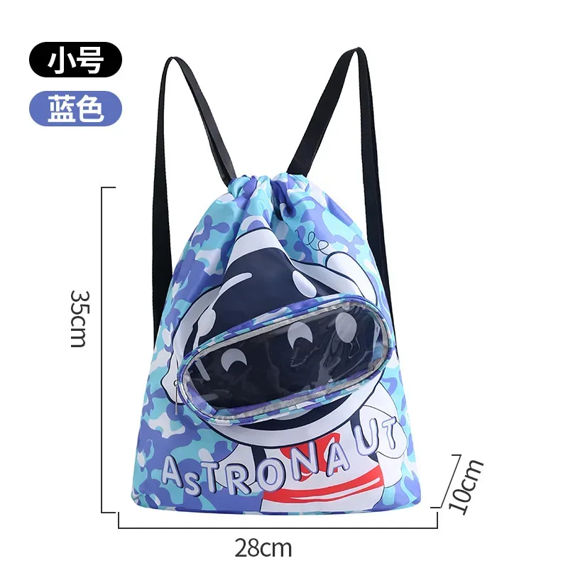 sac de natation portable pour enfants, sac à dos étanche avec séparation sec/humide et imprimé dessin animé, organisateur essentiel pour les sports des enfants