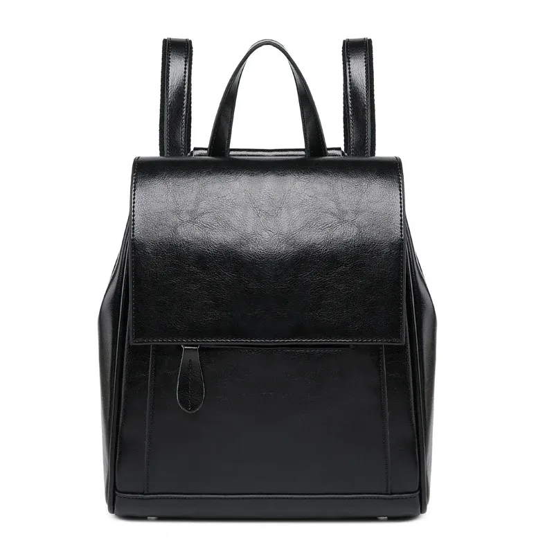 sac à dos en cuir véritable pour femmes, sacs à bandoulière, sacs d'école, sacs pour ordinateur portable, mode rétro, sacs à dos en cuir de vache ciré, sacs messagers pour femmes