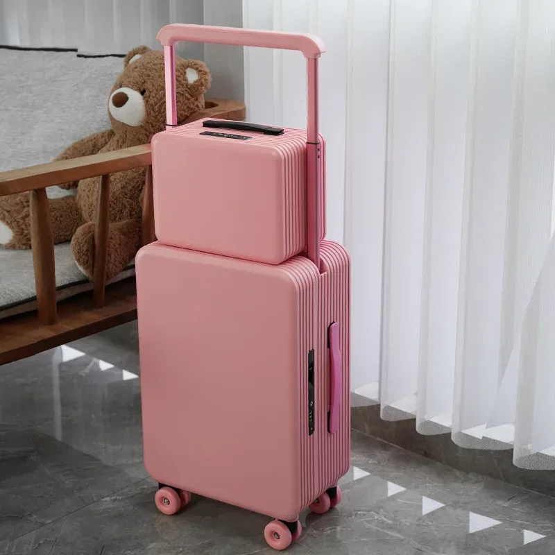 nouvel ensemble de bagages 2026 à poignée large, valise à roulettes avec boîte à maquillage, robuste et durable, pour voyages