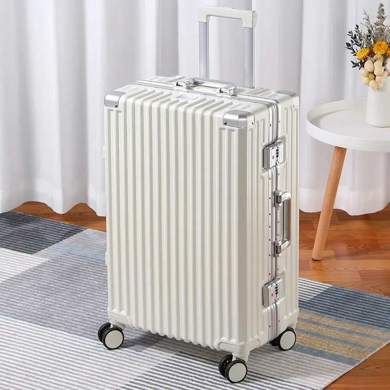 valise à roulettes de 28 pouces grande capacité avec cadre en aluminium, coque épaissie, bagage d'affaires avec serrure tsa intégrée