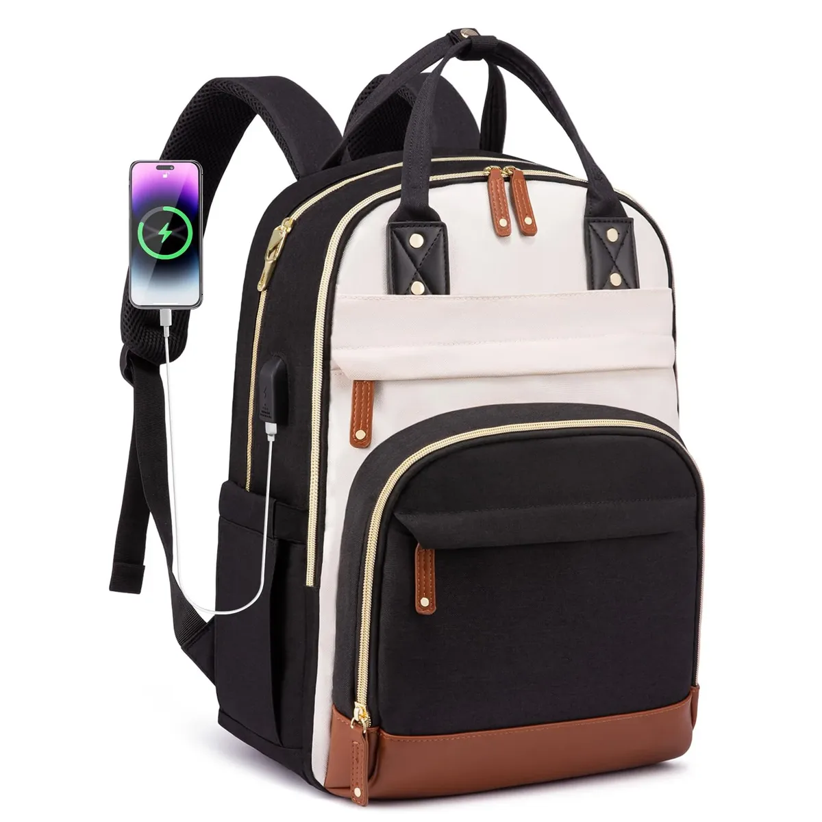 sac à dos imperméable pour femme, léger, pour le travail, grande capacité, 15,6 pouces, rangement pour ordinateur, sac de transport