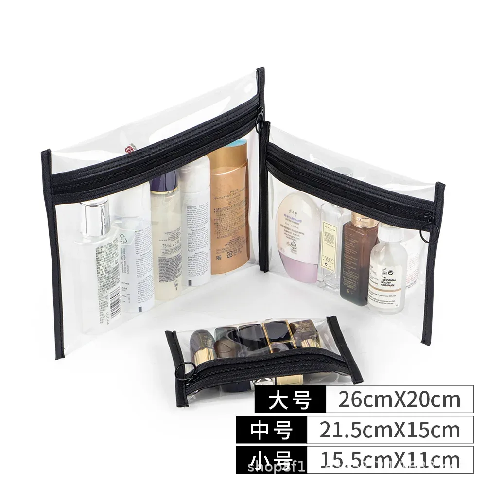 sac à cosmétiques en pvc transparent trousse de toilette de voyage étanche sac de rangement portable couleur bonbon pour cosmétiques cubique polyvalent...