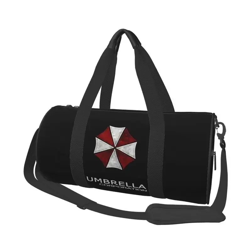 sac de voyage rond imprimé umbrella corporation, imperméable, durable, pour le sport, la gym, le fitness, avec compartiment pour chaussures et poche pour vêtements mouillés