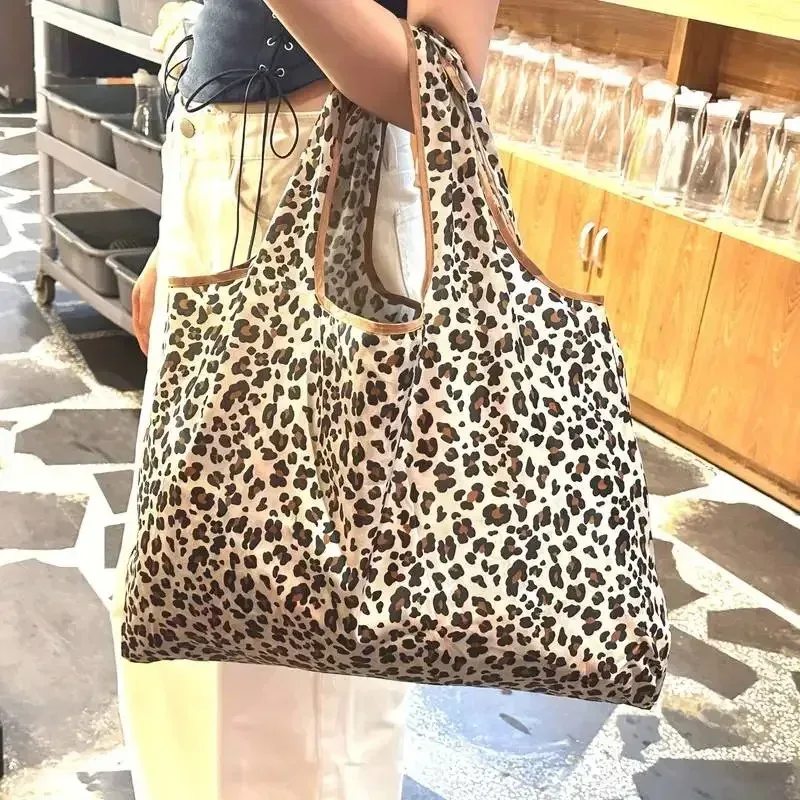 sacs écologiques pliables de poche de mode, sac d'épicerie réutilisable de grande capacité, fourre-tout pour dames, sac de voyage lavable de 50lb