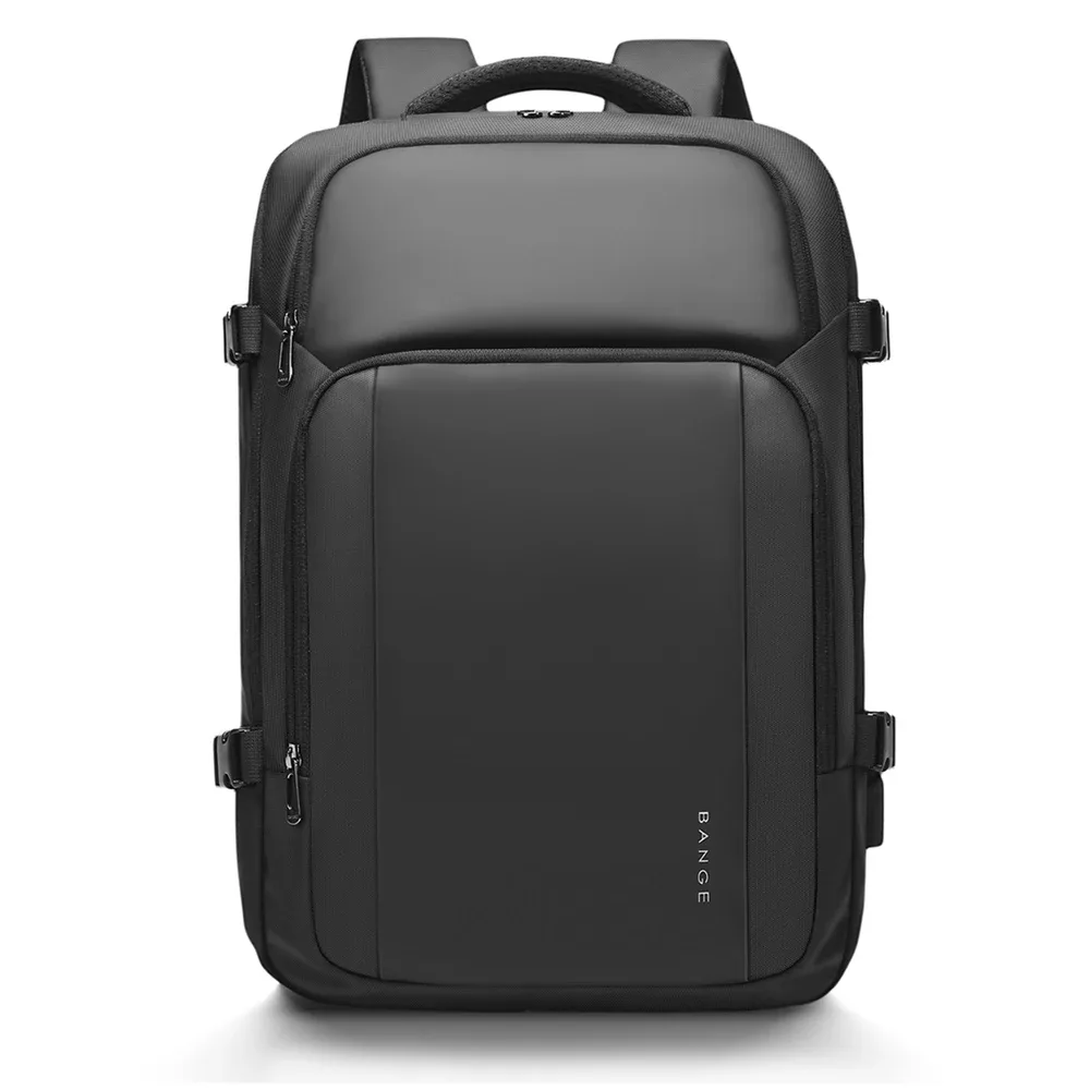sac dos tpu polyester noir grande capacité rechargeable usb poignée souple bandoulière arquée fermeture éclair usage voyage décontracté