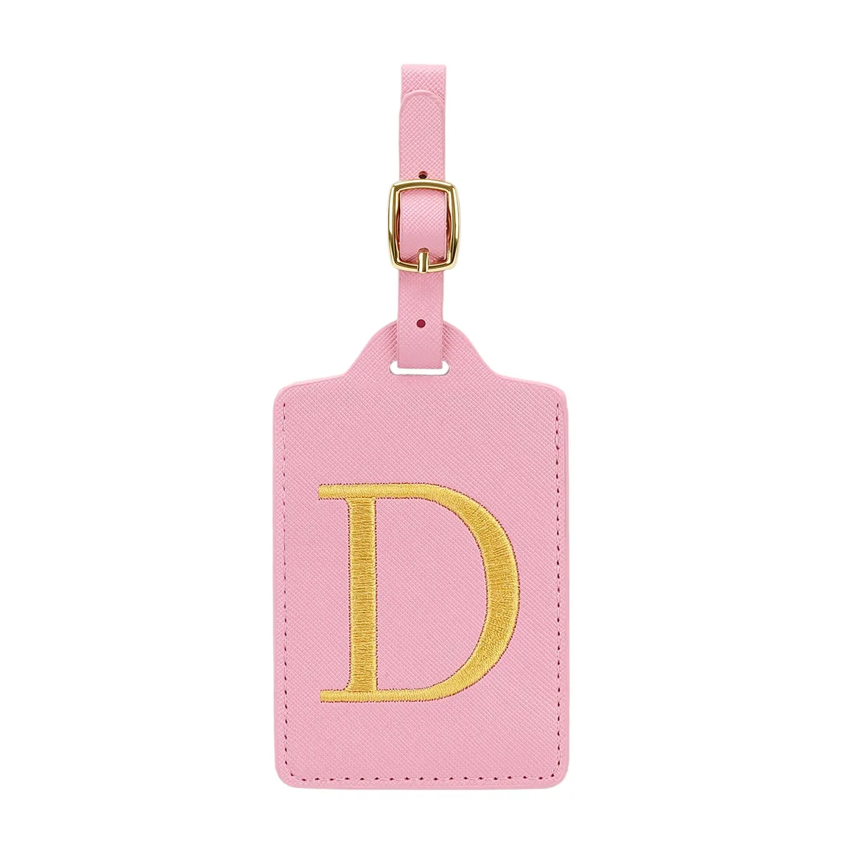étiquettes de bagages miyin 26 lettres en cuir pu pour valises, protection de la vie privée, accessoires de voyage essentiels, rose