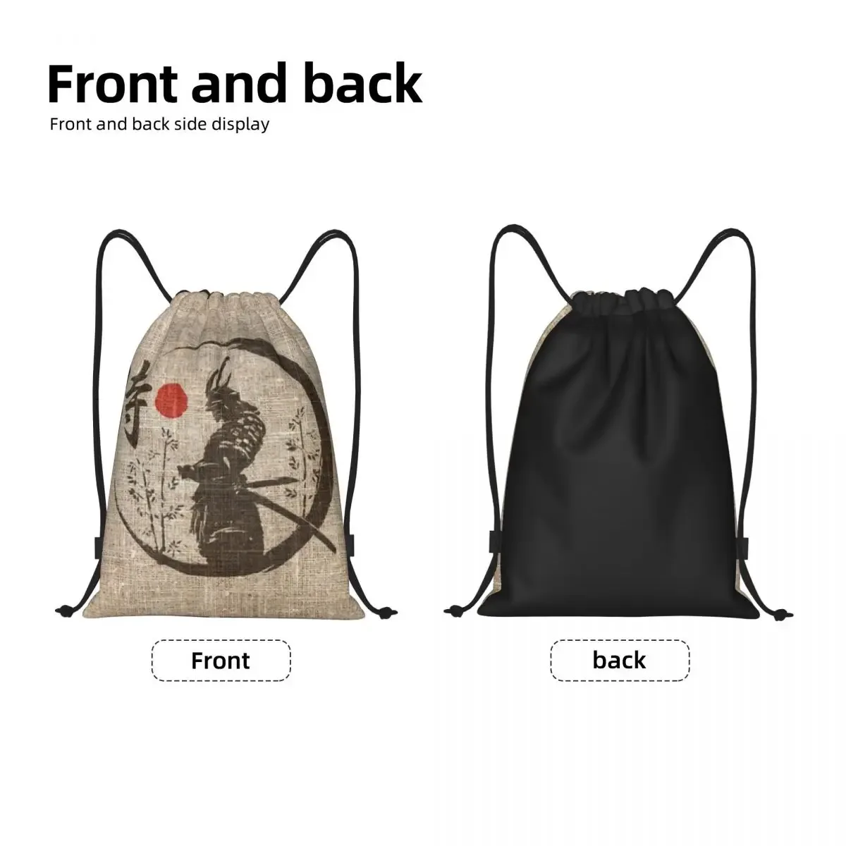 sac à dos de sport léger personnalisé pour hommes et femmes, sac à dos de proximité wstring, sacs d'entraînement, samouraï, mot japonais