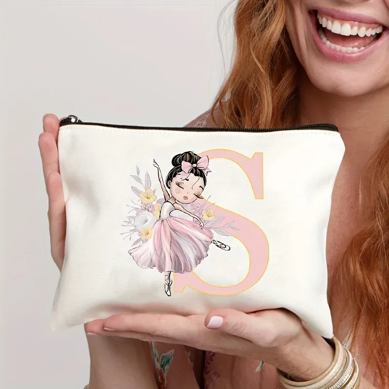 sacs de rangement, porte-monnaie, articles de toilette de style danseuse de ballet à 26 lettres, trousse de maquillage, sacs de voyage, pochette de maquillage