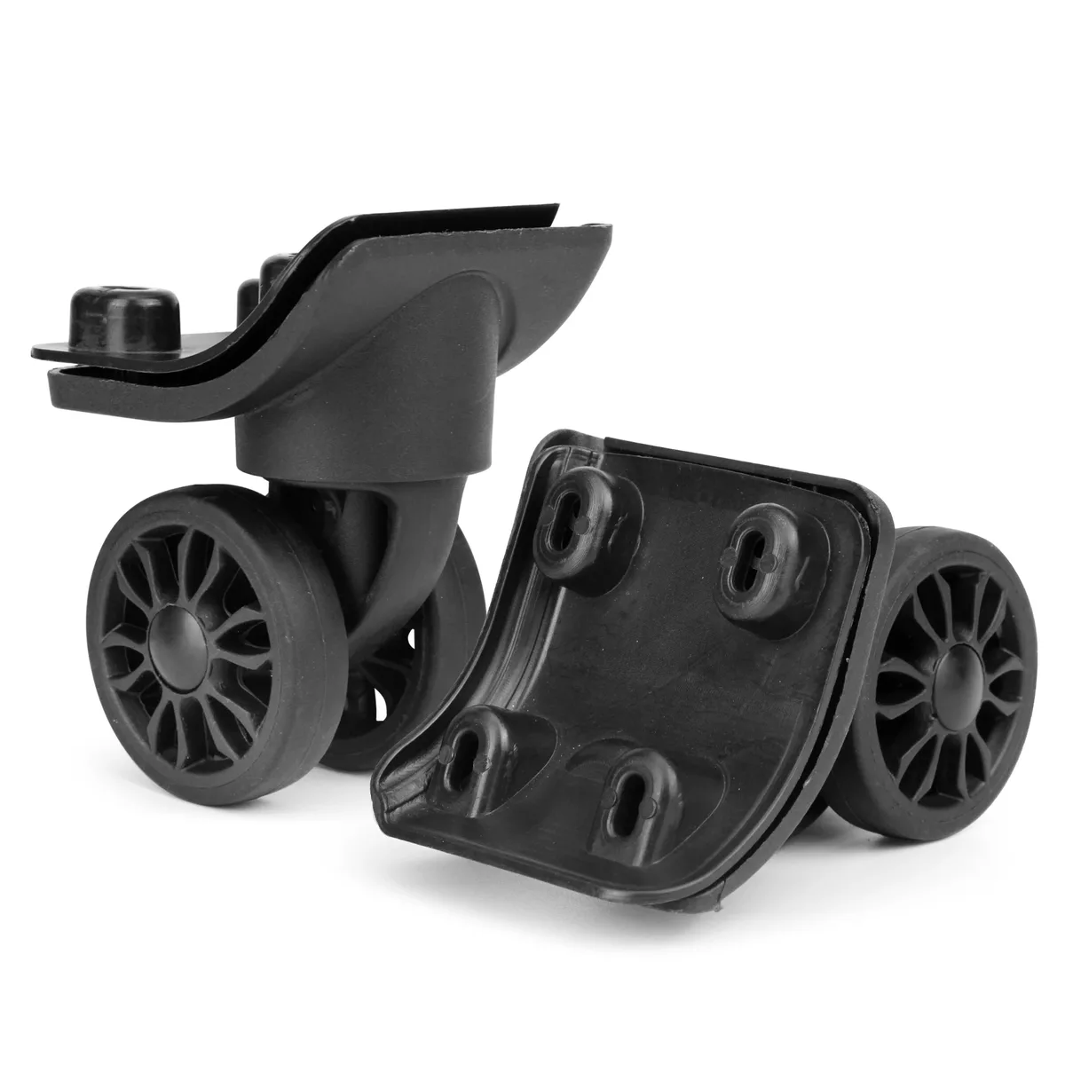 2 pièces st0149 chariot roulette remplacement valise boîte à bagages roues double rangée 360 °   kit de réparation de spinner, roues robustes