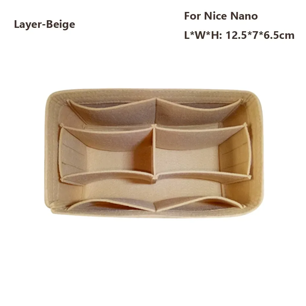 organisateur de sac à main en feutre, support de sac, doublure de sac, rangement portable, sac interne pour lv nice nano/mini/bb/vanity