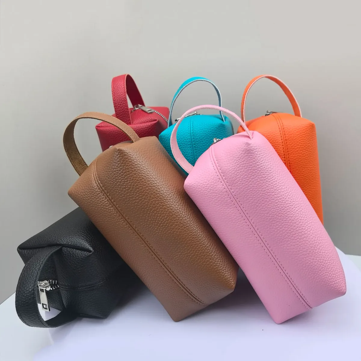 sac de rangement de cosmétiques en cuir pu, trousse de maquillage multifonctionnelle, organisateur de toilette portable de grande capacité