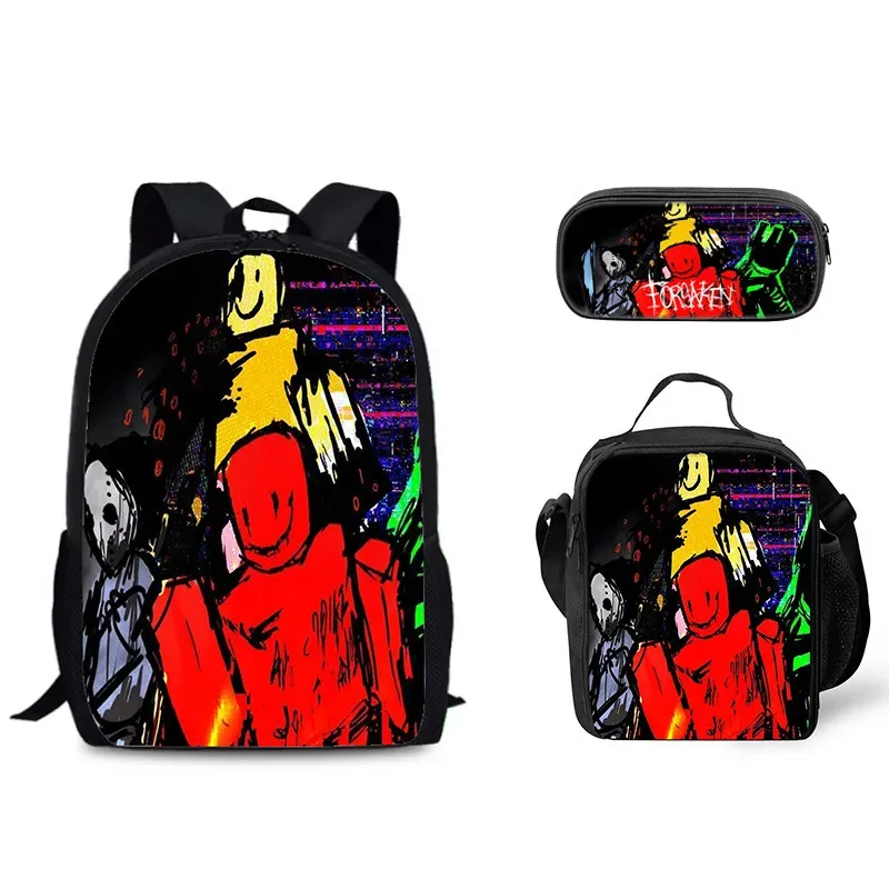 sac dos nylon personnages dessins animés fond noir format grand volume usage étudiant voyage