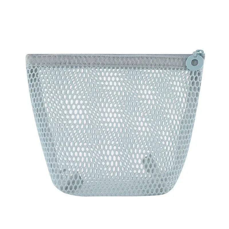 petit sac de maquillage en maille pour femmes, pochette carrée transparente et légère, organisateur de cosmétiques de voyage pour rouge à lèvres et étui à coussin