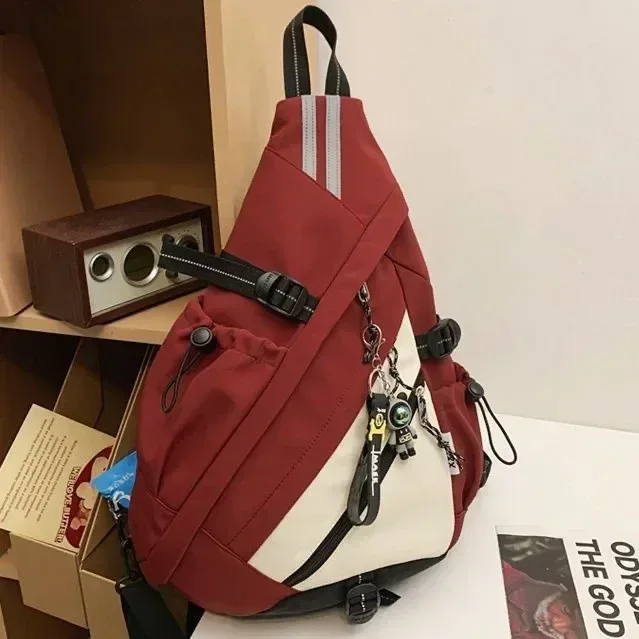 nouveau sac à dos de moto sportif de style hip-hop, pour hommes et femmes, multifonctionnel, imperméable, idéal pour les voyages, sac à bandoulière, sac d'école, sac porté en travers de la poitrine.