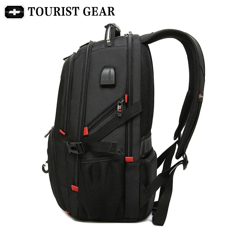 sacs à dos suisses pour hommes, sac de voyage, sac à dos antivol pour affaires, mochila avec chargeur usb, sac à dos pour ordinateur portable 15.6 17 pouces, étanche