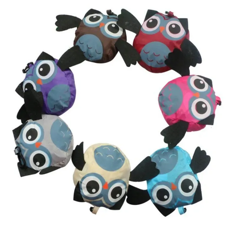sac de courses pliable en forme de hibou, fourre-tout réutilisable, sac à bandoulière de voyage portable, sacs de rangement pliants, organisateur de maison