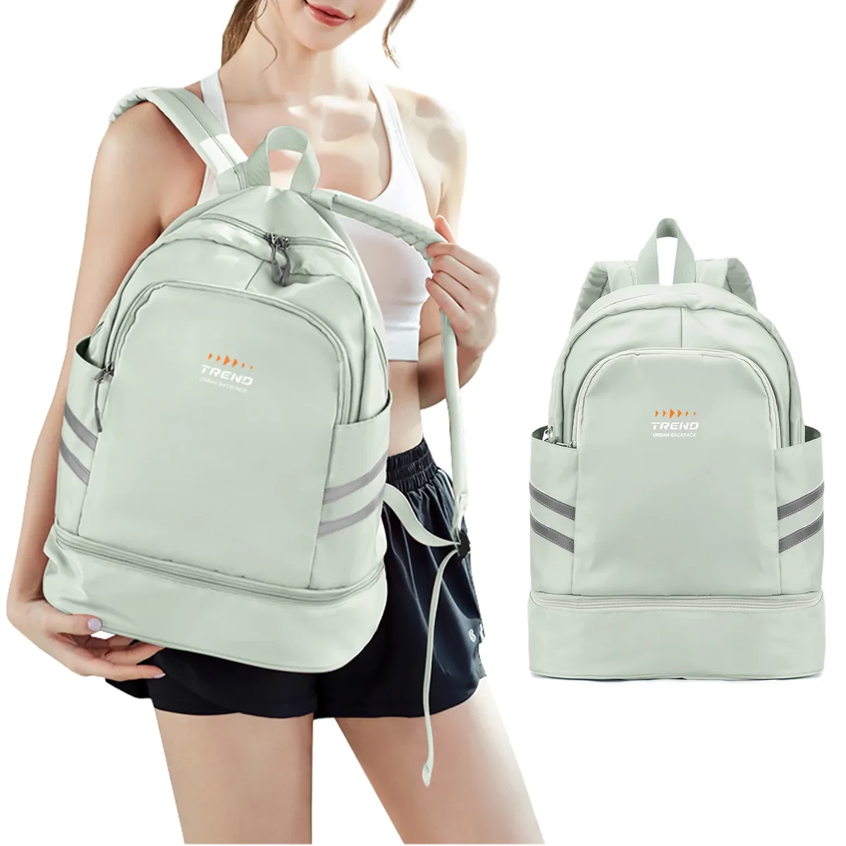 sac à dos de sport pour femmes avec compartiment à chaussures et poche humide, grand sac à dos de voyage léger, sac à dos de sport étanche